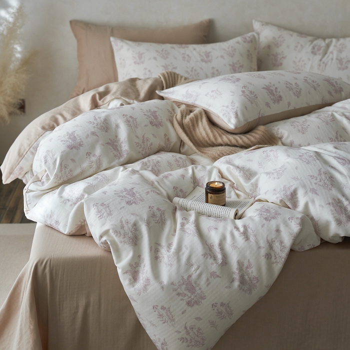 91家纺网 家纺一手货源 找家纺 千朵森 2025新款高品质ins风A类全棉纯棉双层纱四件套（泽塔斯） 泽塔斯-洛川