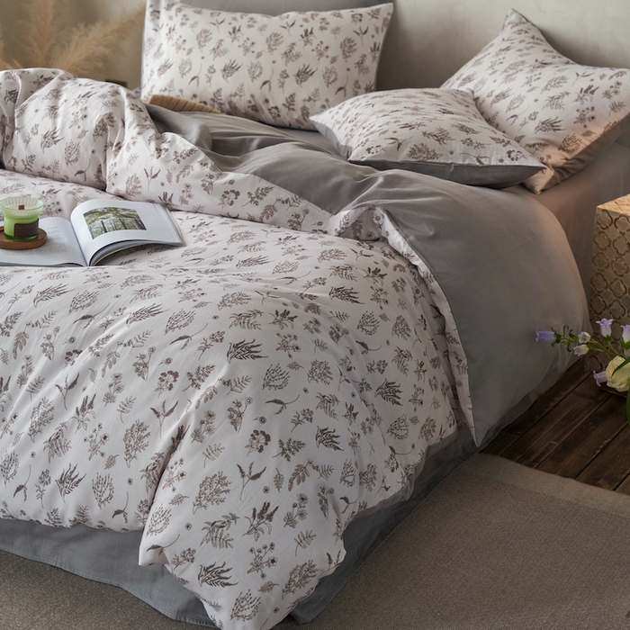 91家纺网 家纺一手货源 找家纺 千朵森 2025新款高品质ins风A类全棉纯棉双层纱四件套（泽塔斯） 泽塔斯-山野