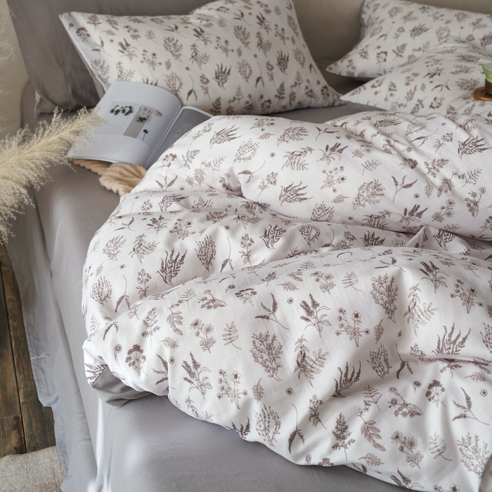 91家纺网 家纺一手货源 找家纺 千朵森 2025新款高品质ins风A类全棉纯棉双层纱四件套（泽塔斯） 泽塔斯-山野