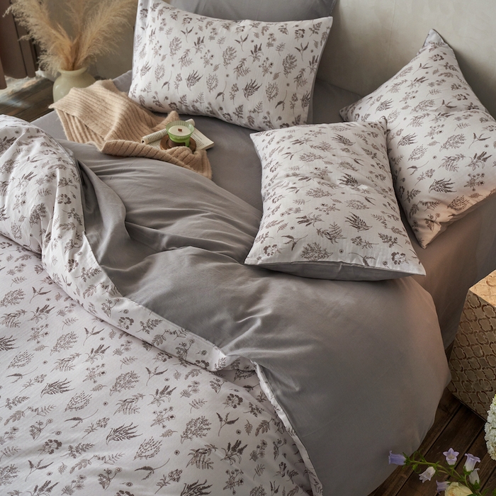 91家纺网 家纺一手货源 找家纺 千朵森 2025新款高品质ins风A类全棉纯棉双层纱四件套（泽塔斯） 泽塔斯-山野