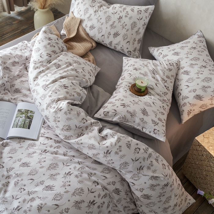 91家纺网 家纺一手货源 找家纺 千朵森 2025新款高品质ins风A类全棉纯棉双层纱四件套（泽塔斯） 泽塔斯-山野