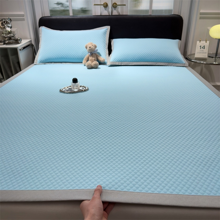 91家纺网 家纺一手货源 找家纺 乐家欣 2025新款凉豆豆床席款凉席席子 凉豆豆-清水蓝（床席款）