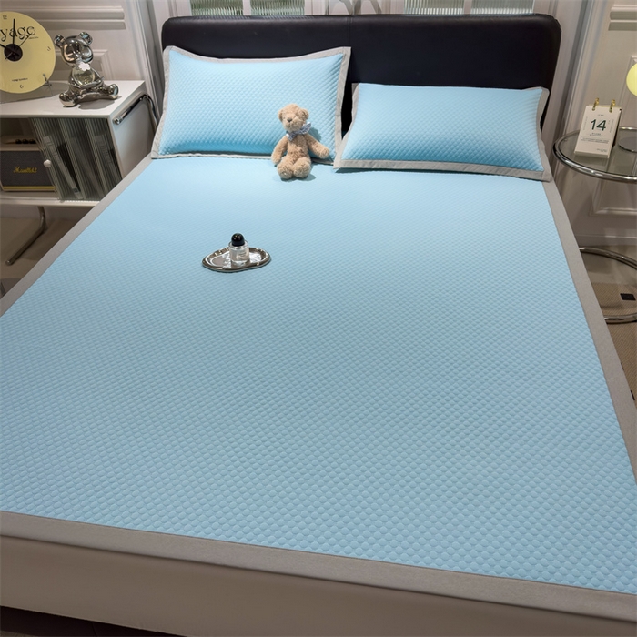 91家纺网 家纺一手货源 找家纺 乐家欣 2025新款凉豆豆床席款凉席席子 凉豆豆-清水蓝（床席款）