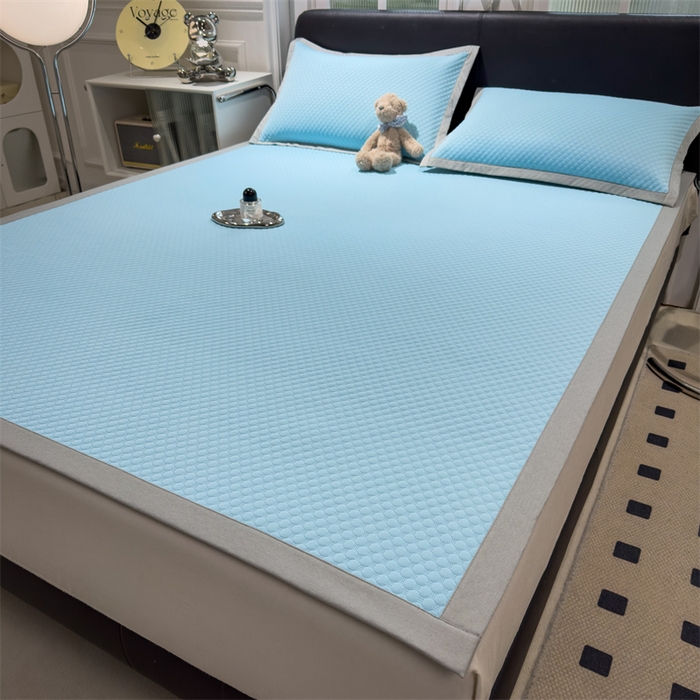 91家纺网 家纺一手货源 找家纺 乐家欣 2025新款凉豆豆床席款凉席席子 凉豆豆-清水蓝（床席款）