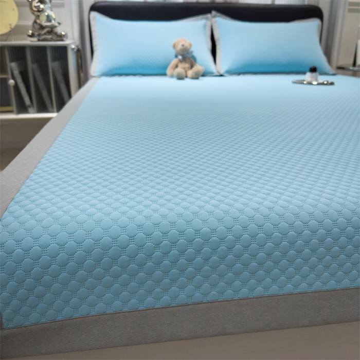 91家纺网 家纺一手货源 找家纺 乐家欣 2025新款凉豆豆床席款凉席席子 凉豆豆-清水蓝（床席款）