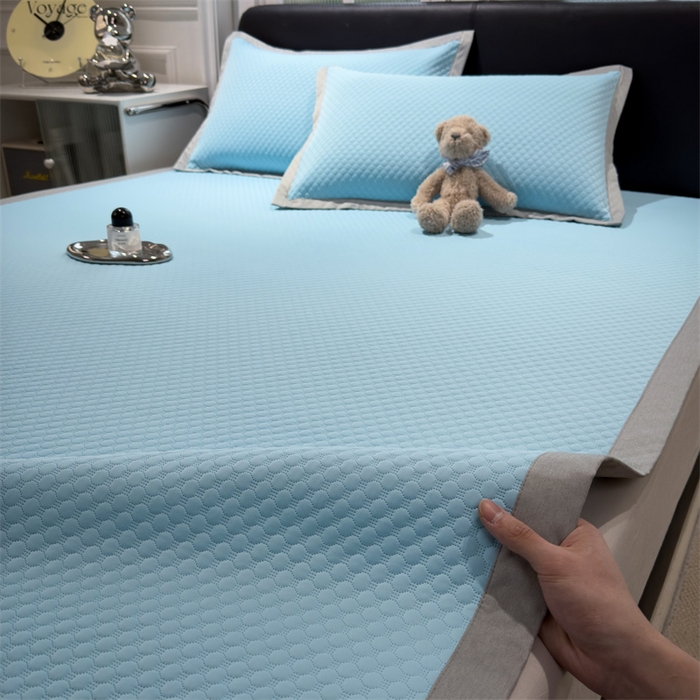 91家纺网 家纺一手货源 找家纺 乐家欣 2025新款凉豆豆床席款凉席席子 凉豆豆-清水蓝（床席款）