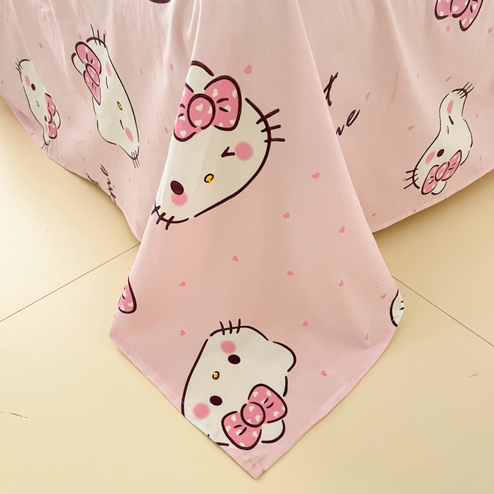 91家纺网 家纺一手货源 找家纺 罗亿家纺 2025新款110g高克重云朵棉直播热款毛巾绣四件套(场景二）提供买家秀 可爱小猫-黄