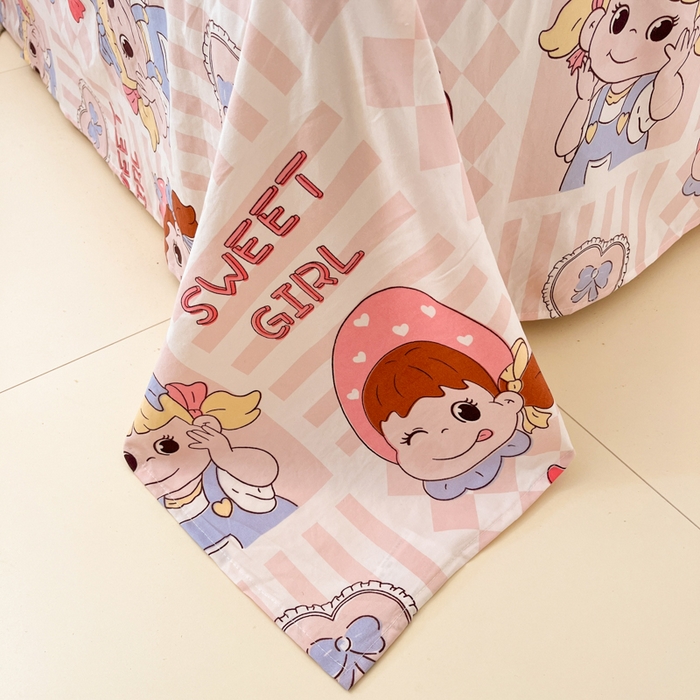 91家纺网 家纺一手货源 找家纺 罗亿家纺 2025新款110g高克重云朵棉直播热款毛巾绣四件套(场景二）提供买家秀 不二家公主