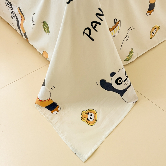 91家纺网 家纺一手货源 找家纺 罗亿家纺 2025新款110g高克重云朵棉直播热款毛巾绣四件套(场景二）提供买家秀 熊猫会功夫