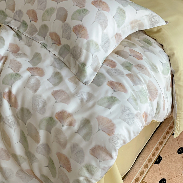 91家纺网 家纺一手货源 找家纺 棉生活家纺 2025新款天丝莱赛尔印花四件套 林间秘信