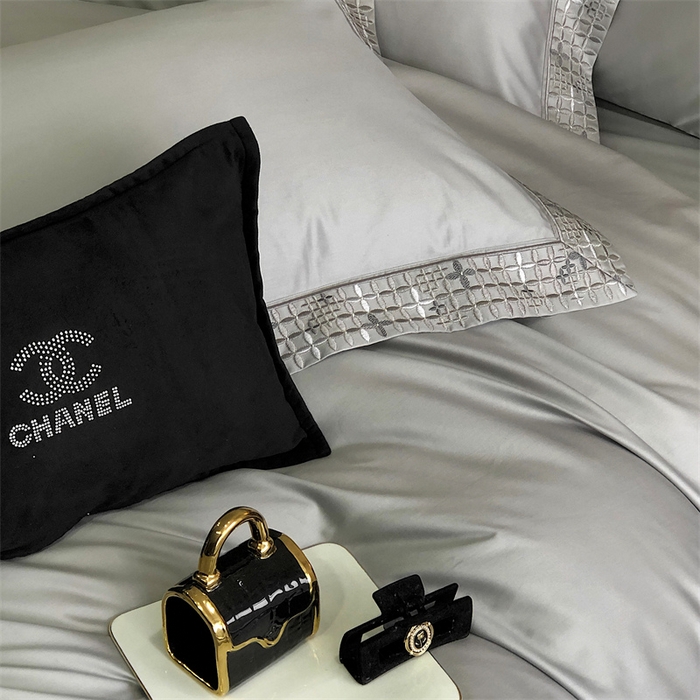 91家纺网 家纺一手货源 找家纺 保罗圣迪奥 2025新款简约款全棉长绒棉四件套—星阑 星阑-绅士灰