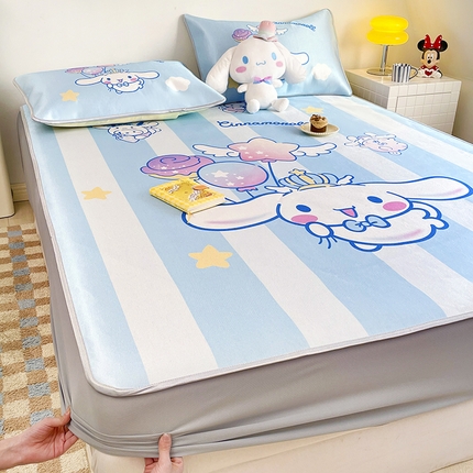 91家纺网 家纺一手货源 找家纺 （总）米帛2025新款大版三丽鸥乳胶凉席-床笠款