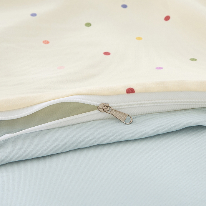 91家纺网 家纺一手货源 找家纺 蕾诺家纺 2025新款直播新款A类有氧提花云纱棉圆角吊边工艺四件套学生三件套 绿波点