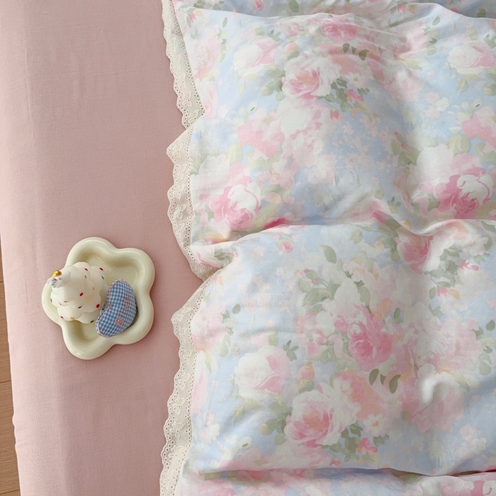 91家纺网 家纺一手货源 找家纺 于果 2025新款全棉双层纱花边款 黎明心境