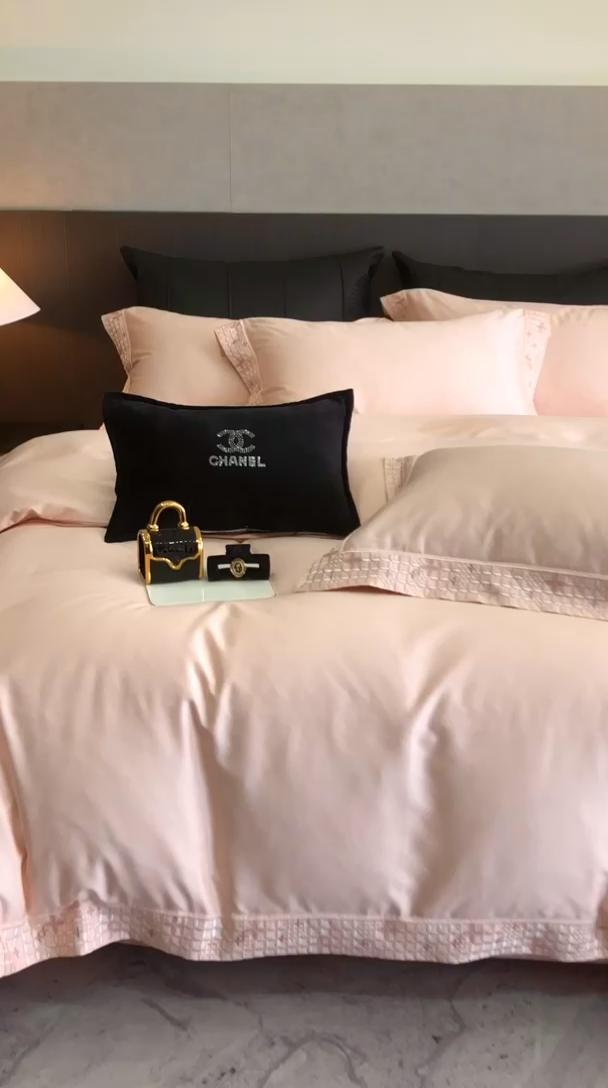 91家纺网 家纺一手货源 找家纺 保罗圣迪奥 2025新款简约款全棉长绒棉四件套—星阑 星阑-玉色