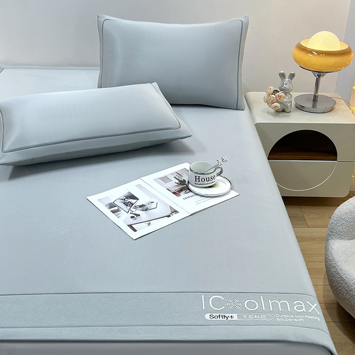 91家纺网 家纺一手货源 找家纺 全季家居 2025新款5A抗菌ICE系列凉感冰丝席 浅灰 床席款