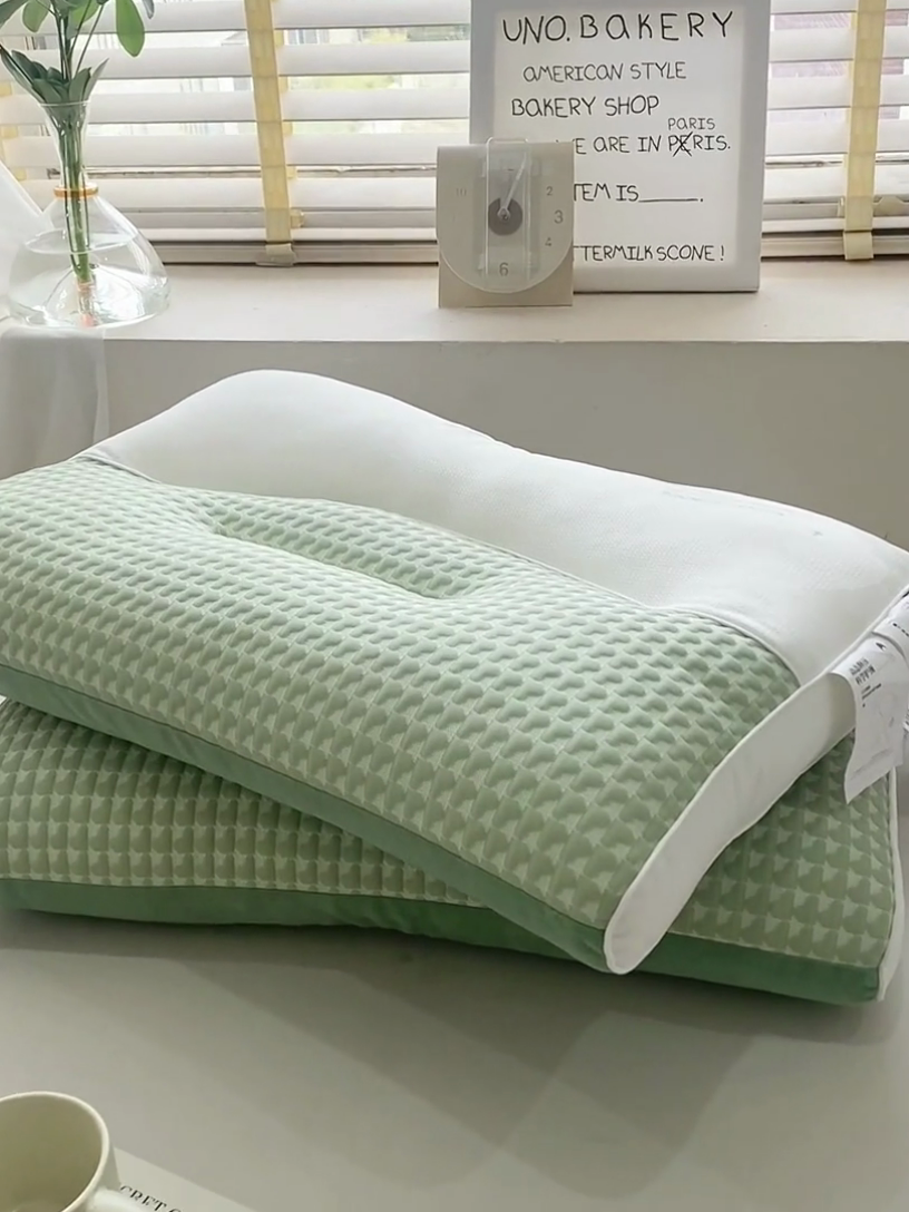 91家纺网 家纺一手货源 找家纺 大熊枕芯 2025新款安颈1号冰豆豆枕芯 安颈1号-绿