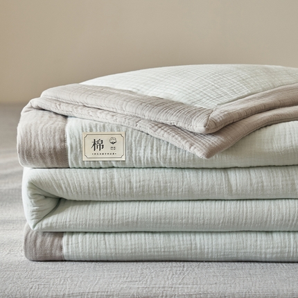 91家纺网 家纺一手货源 找家纺 （总）简如 2025新款A类全棉双层纱皱皱纱夏被四件套-简系列