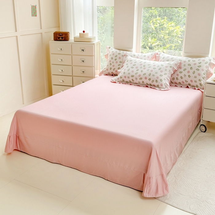 91家纺网 家纺一手货源 找家纺 晨晨家纺2025新款全棉双层花边双层纱四件套 絮语