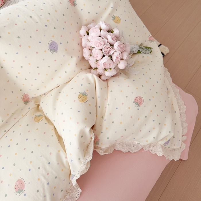 91家纺网 家纺一手货源 找家纺 （总）于果 2025新款全棉双层纱花边款