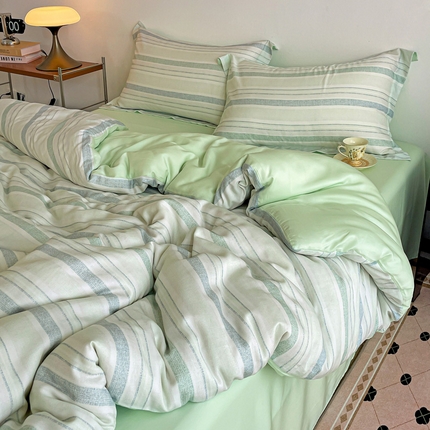 棉生活家纺 2025新款天丝莱赛尔印花四件套 夏遇柠檬