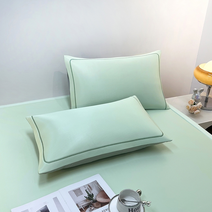 91家纺网 家纺一手货源 找家纺 全季家居 2025新款5A抗菌ICE系列凉感冰丝席 水绿 床席款