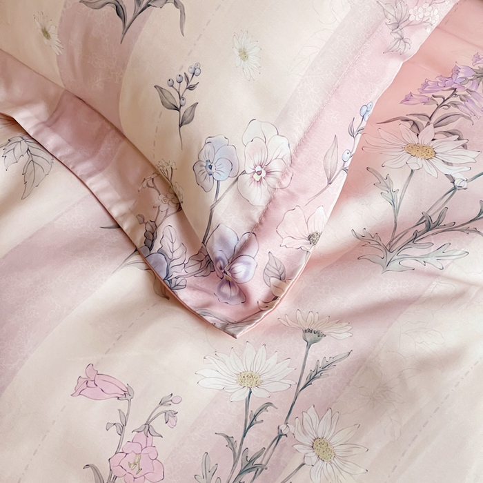 91家纺网 家纺一手货源 找家纺 棉生活家纺 2025新款天丝莱赛尔印花四件套 雅梦