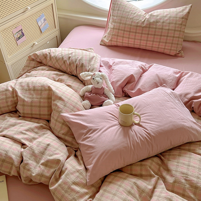 91家纺网 家纺一手货源 找家纺 （总）田野 2025新款全棉水洗棉提花点点系列四件套