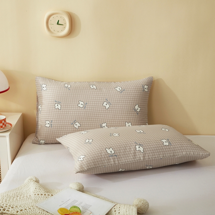 91家纺网 家纺一手货源 找家纺 2025款A类母婴级全棉双层纱枕套_4032 汪格小熊