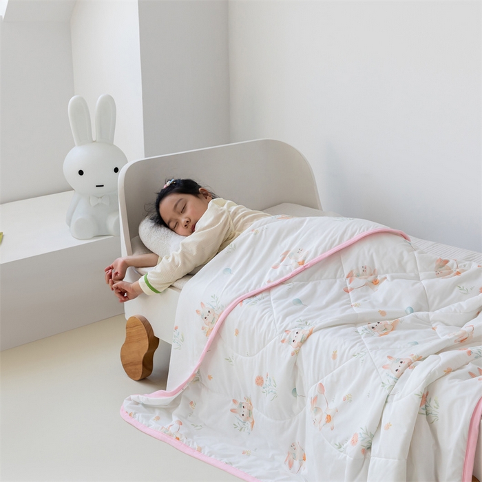 91家纺网 家纺一手货源 找家纺 艾佳宝贝 2025春夏新款A类凉感丝儿童糖果抗菌夏被 春日游玩