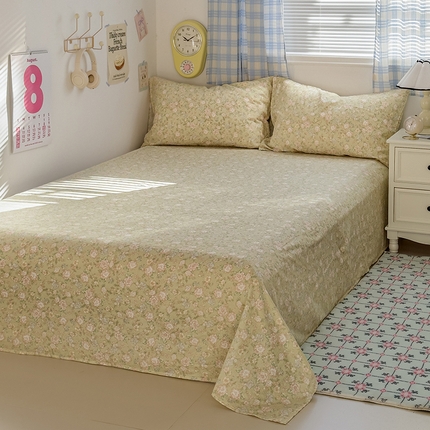 塔塔家居  2025新款全棉纯棉双层纱床单床笠单品 茉香