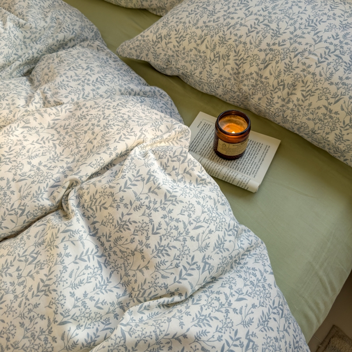 91家纺网 家纺一手货源 找家纺 塔塔家居  2025新款全棉纯棉双层纱床单床笠单品 绿野