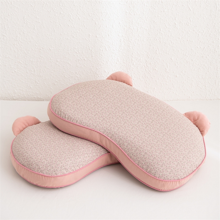 91家纺网 家纺一手货源 找家纺 大熊枕芯 2025新款熊猫全棉碎花荞麦枕 熊猫荞麦枕-粉