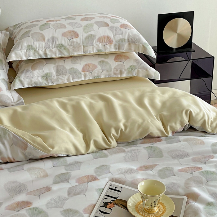 91家纺网 家纺一手货源 找家纺 棉生活家纺 2025新款天丝莱赛尔印花四件套 林间秘信