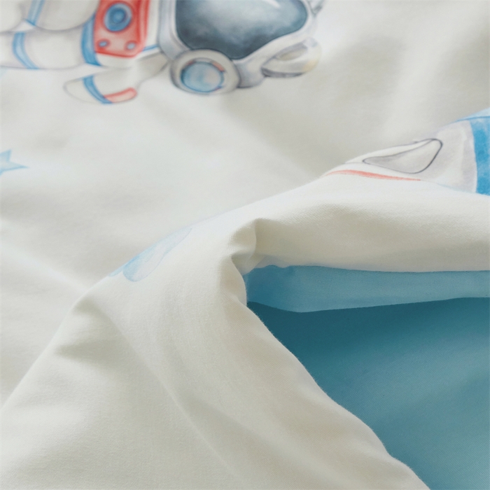 91家纺网 家纺一手货源 找家纺 艾佳宝贝 2025A类儿童全棉多功能单被套可拆式夏被四季被子 航天员