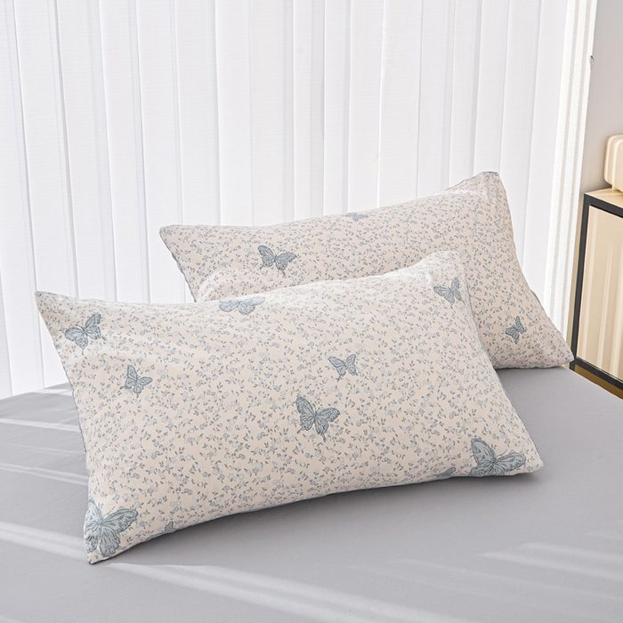 91家纺网 家纺一手货源 找家纺 蕾诺家纺 2025新款直播新款A类有氧提花云纱棉圆角吊边工艺四件套学生三件套 翩翩起舞