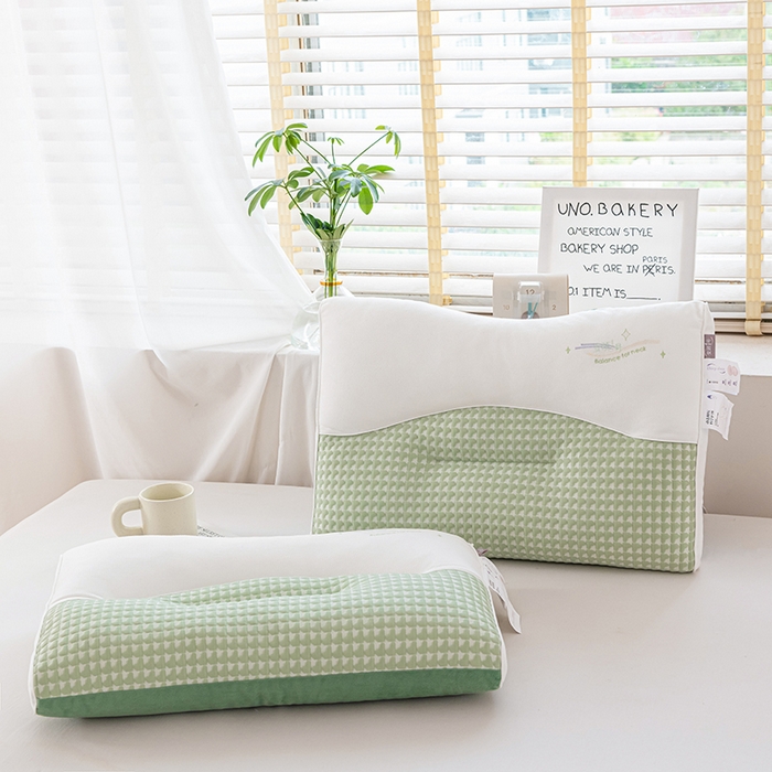 91家纺网 家纺一手货源 找家纺 大熊枕芯 2025新款安颈1号冰豆豆枕芯 安颈1号-绿