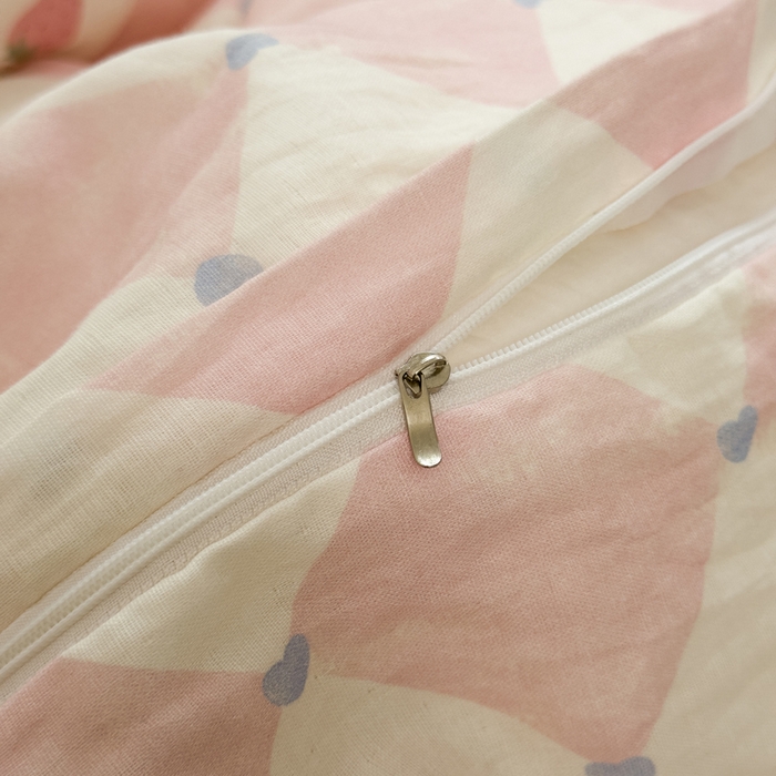 91家纺网 家纺一手货源 找家纺 塔塔家居  2025新款全棉纯棉双层纱被套单品单被套被套单件 草莓酱·粉