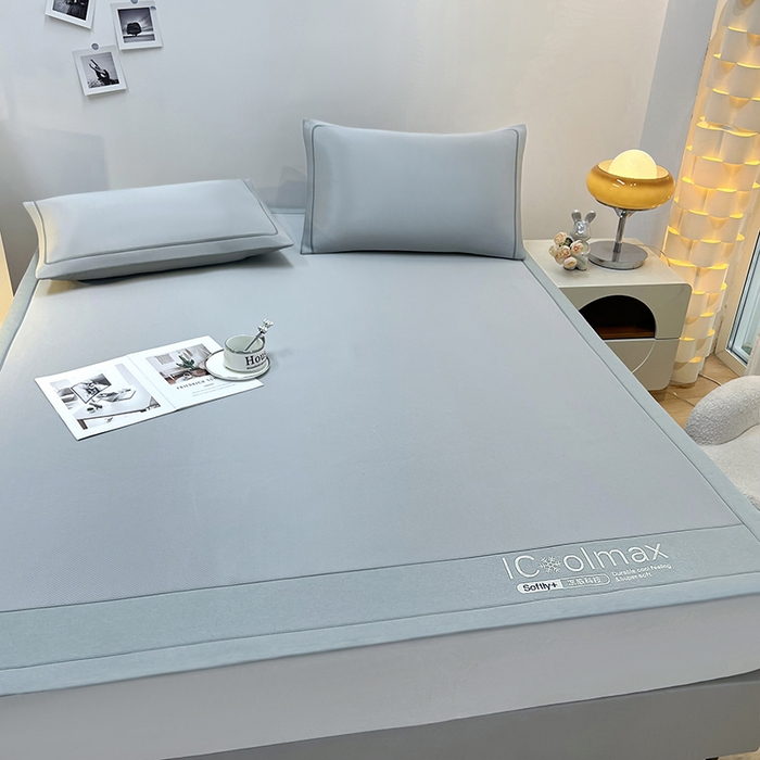 91家纺网 家纺一手货源 找家纺 全季家居 2025新款5A抗菌ICE系列凉感冰丝席 浅灰 床席款