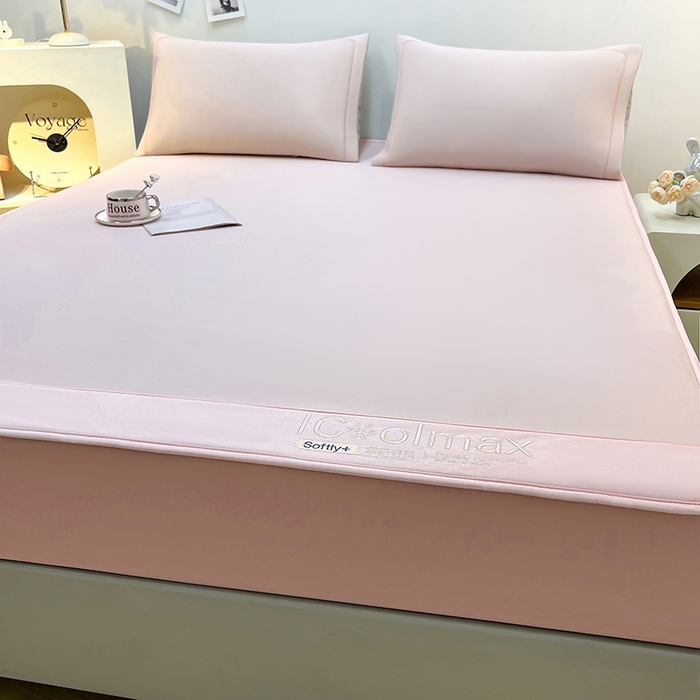 91家纺网 家纺一手货源 找家纺 全季家居 2025新款5A抗菌ICE系列凉感冰丝席 淡粉 床笠款