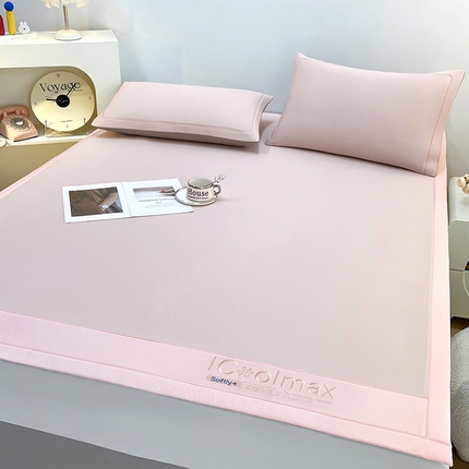 91家纺网 家纺一手货源 找家纺 全季家居 2025新款5A抗菌ICE系列凉感冰丝席 淡粉 床席款