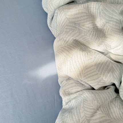 眠博士2025新款AB版简约时尚A类全棉三层纱系列单被套 三层纱-幸运叶-蓝