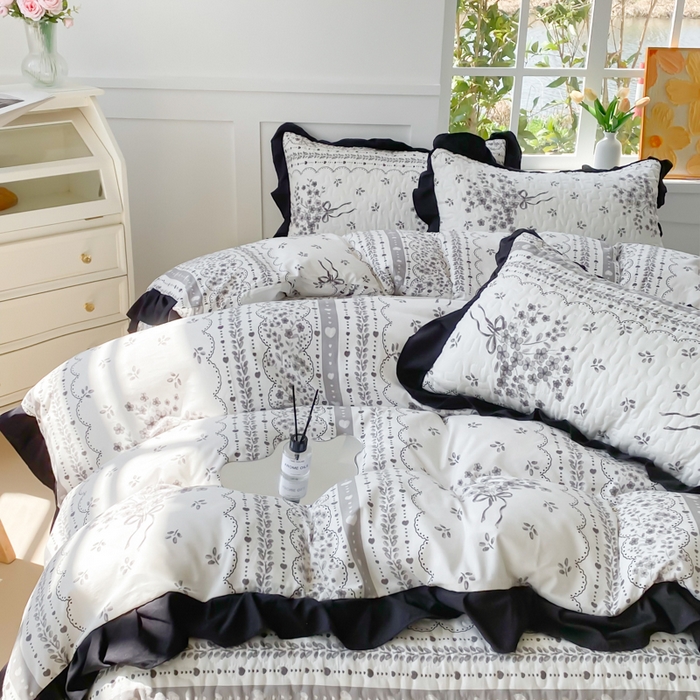 91家纺网 家纺一手货源 找家纺 佳品居 2025新款赫本风床盖四件套 赫本风-繁花