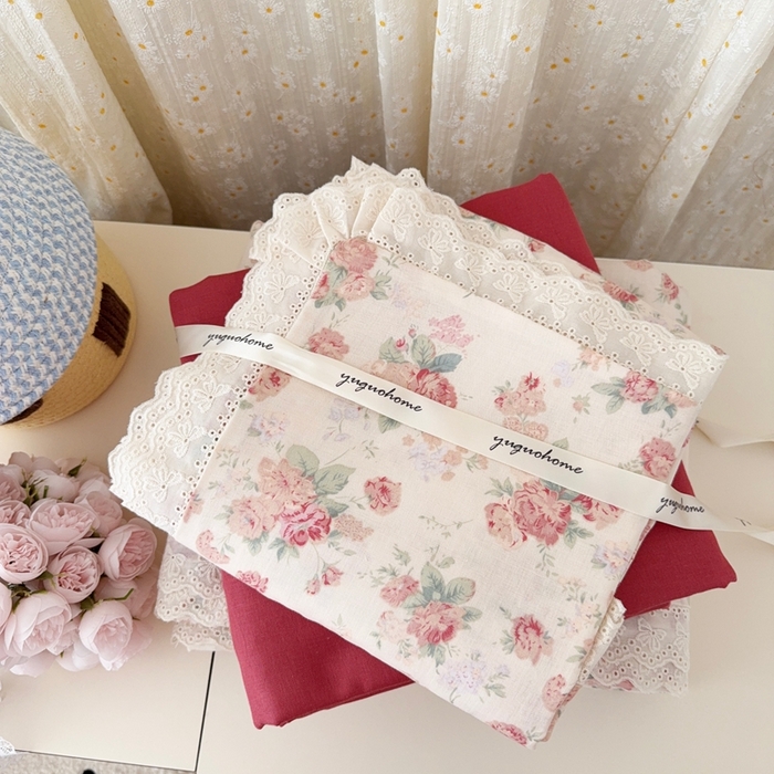 91家纺网 家纺一手货源 找家纺 于果 2025新款全棉双层纱花边款 蒂芙娜