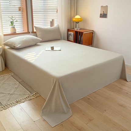 耀悦家纺 2025新款A类人字纹提花水洗棉单品系列-单床单 人字纹-浅咖