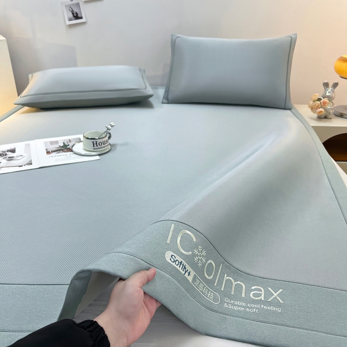 91家纺网 家纺一手货源 找家纺 全季家居 2025新款5A抗菌ICE系列凉感冰丝席 浅灰 床席款