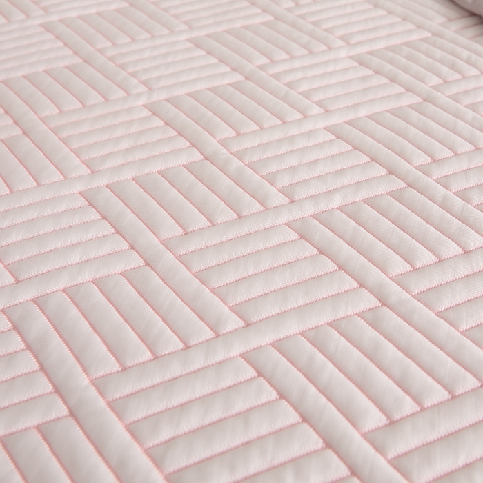 91家纺网 家纺一手货源 找家纺 2025新款韩国外贸爆款加厚PE中分子凉感豆豆软席 时空粉-床席款