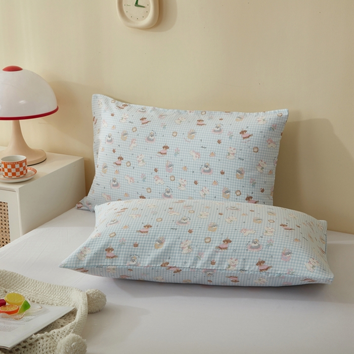 91家纺网 家纺一手货源 找家纺 2025款A类母婴级全棉双层纱枕套_4032 可爱贝贝