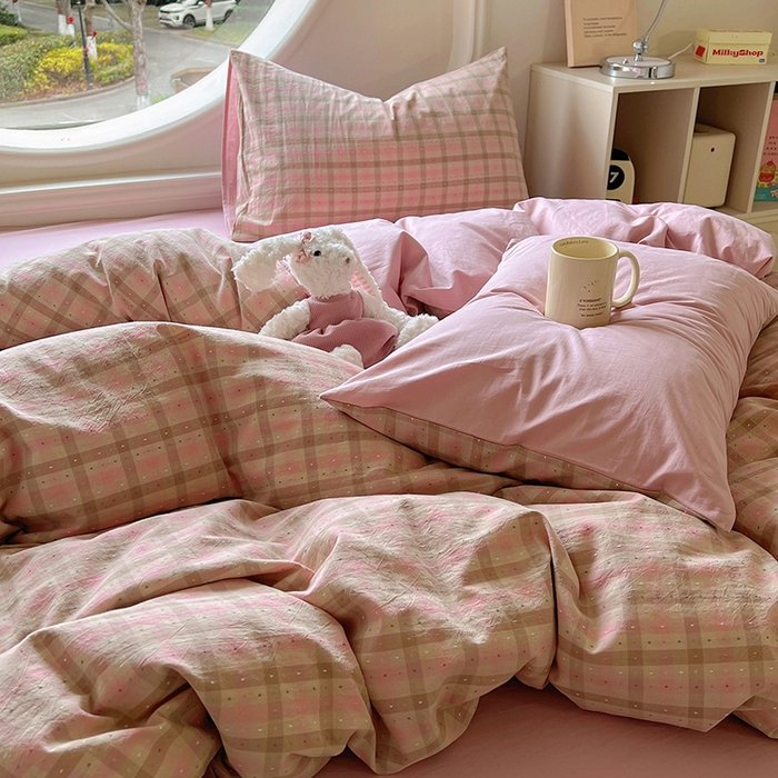 91家纺网 家纺一手货源 找家纺 （总）田野 2025新款全棉水洗棉提花点点系列四件套