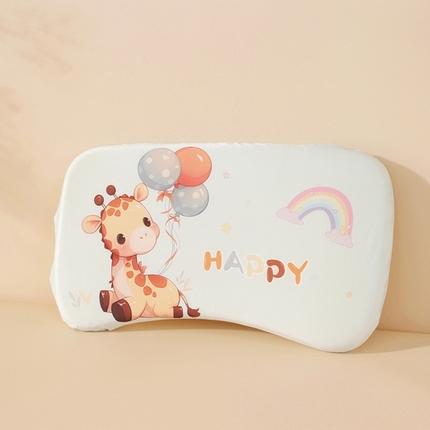 温蔓2025新款冰感丝卡通印花婴童枕 蓝气球长颈鹿25*45整体(记忆棉）